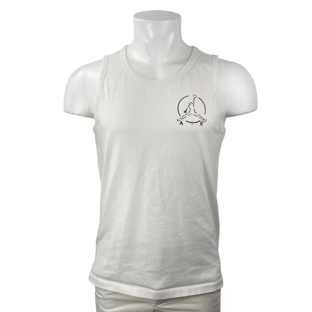 Jordan Jumpman Air Men's White Graphic Sleeveless Athletic Activewear Tank Top M